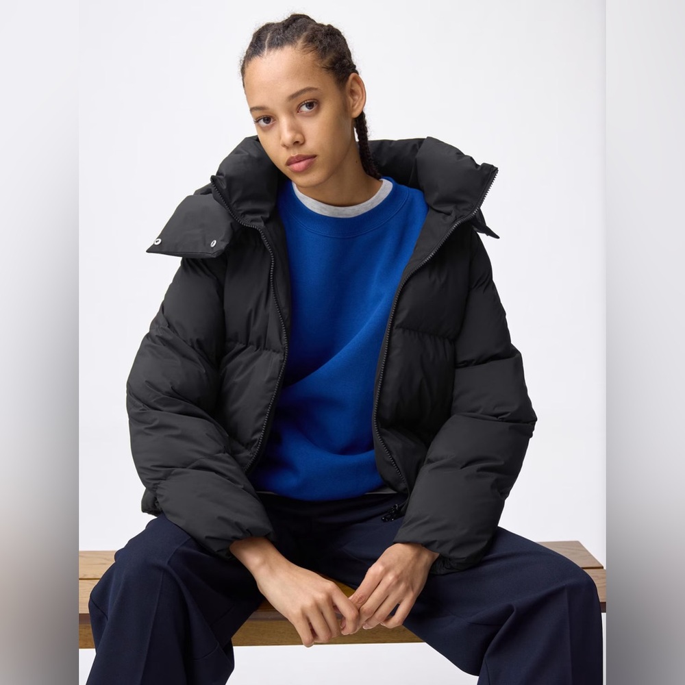 NWT Black Puffer Jacket with Detachable Hood